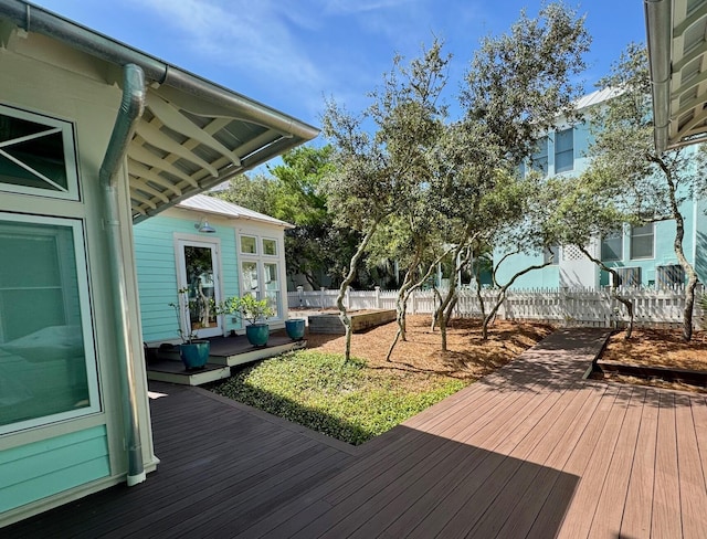 209 Dune Crest Ln, Panama City Beach, FL 32413 - wooden deck featuring a fenced backyard