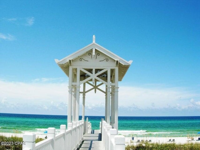 209 Dune Crest Ln, Panama City Beach, FL 32413 - view of property's community with a gazebo and view of water and beach