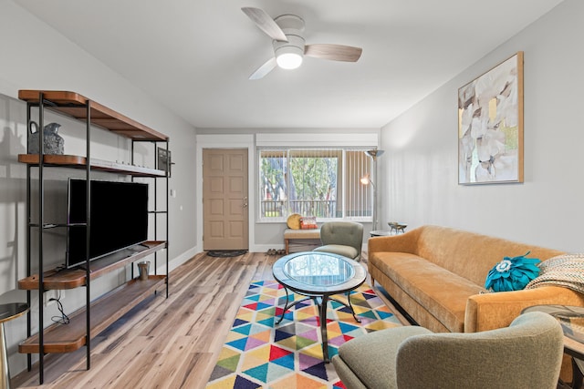 210 Pelham Rd Unit 211B, Fort Walton Beach, FL 32547 - living area featuring wood finished floors and a ceiling fan