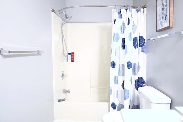 34 5th Ave Unit A, Shalimar, FL 32579 - full bathroom with toilet and shower / bath combination with curtain