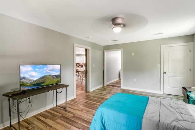 2141 C Shelby Ln, Westville, FL 32464 - bedroom featuring wood finished floors and ceiling fan