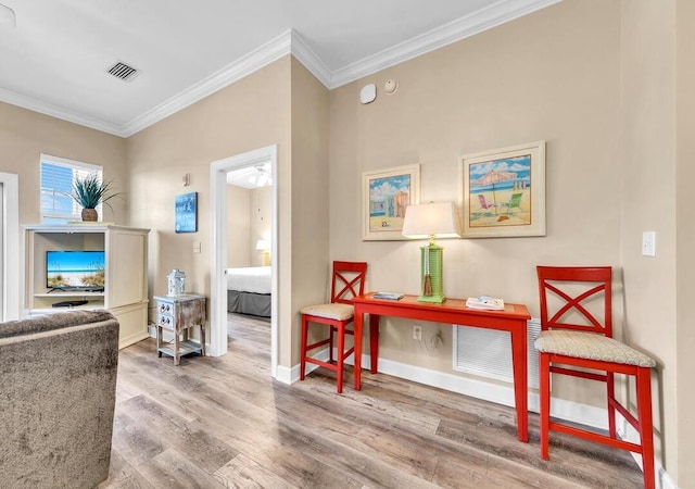 231 Somerset Bridge Rd Unit 2308, Santa Rosa Beach, FL 32459 - sitting room with crown molding and wood finished floors