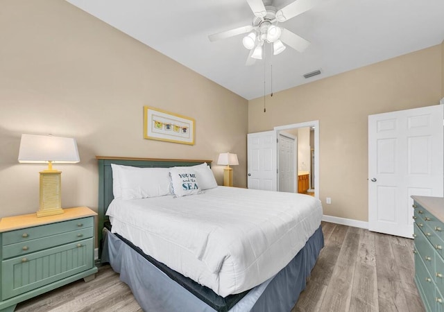 231 Somerset Bridge Rd Unit 2308, Santa Rosa Beach, FL 32459 - bedroom featuring wood finished floors, ensuite bathroom, and a ceiling fan
