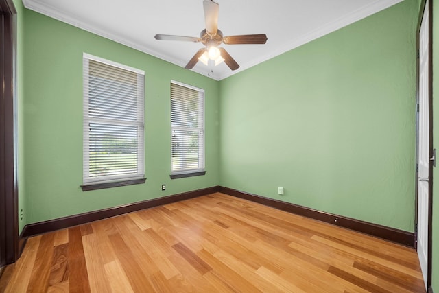3929 Indian Springs Rd, Panama City, FL 32404 - unfurnished room with ornamental molding, light wood finished floors, and a ceiling fan