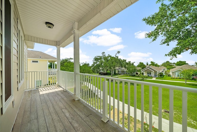 3929 Indian Springs Rd, Panama City, FL 32404 - wooden porch with a residential view and a lawn