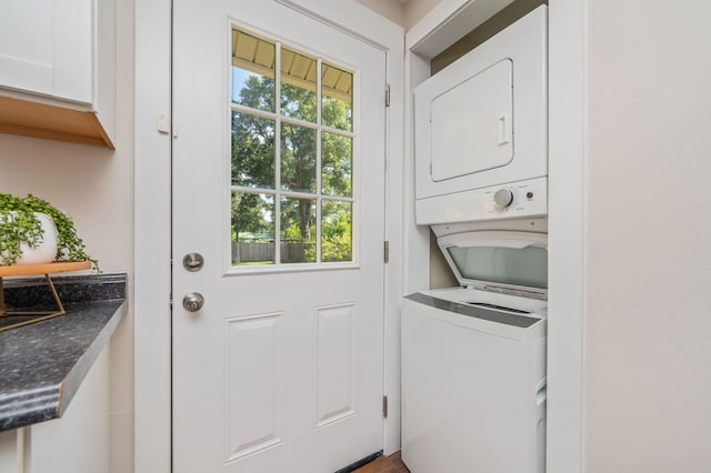 379 W 1st Ave, Crestview, FL 32536 - laundry area with stacked washer and clothes dryer and healthy amount of natural light