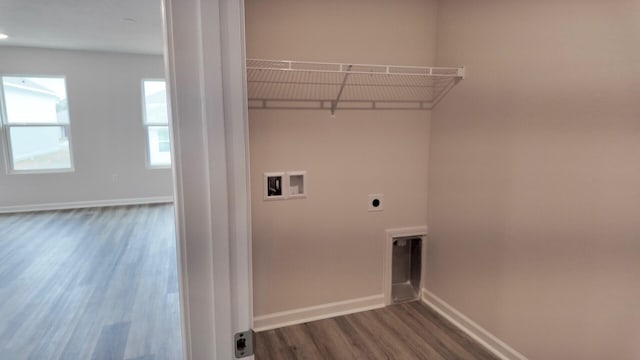 4408 Marine Loop, Crestview, FL 32539 - laundry area with washer hookup, dark wood finished floors, and hookup for an electric dryer