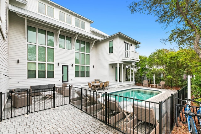 12 Seabreeze Way, Inlet Beach, FL 32461 - view of swimming pool with a patio area, a fenced backyard, and outdoor dining space