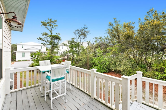 12 Seabreeze Way, Inlet Beach, FL 32461 - wooden deck with outdoor dining area