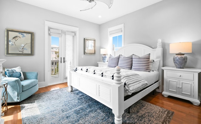 12 Seabreeze Way, Inlet Beach, FL 32461 - bedroom with wood finished floors, access to outside, and recessed lighting