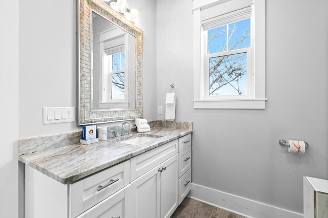 12 Seabreeze Way, Inlet Beach, FL 32461 - bathroom with vanity, healthy amount of natural light, and wood finished floors