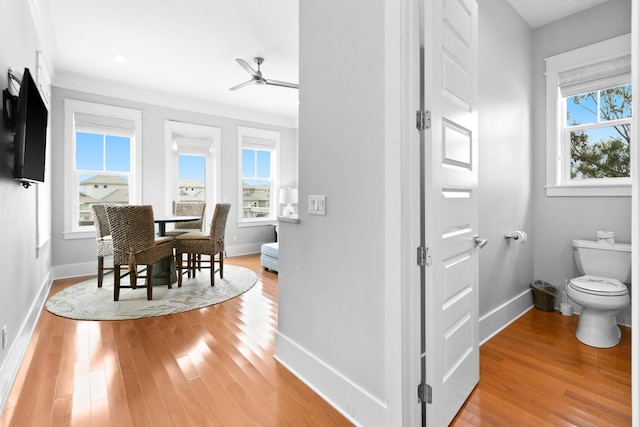12 Seabreeze Way, Inlet Beach, FL 32461 - bathroom featuring ceiling fan and wood finished floors