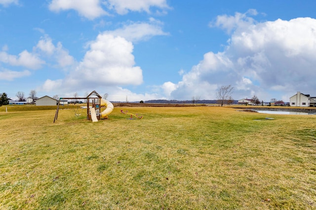 view of yard featuring a playground