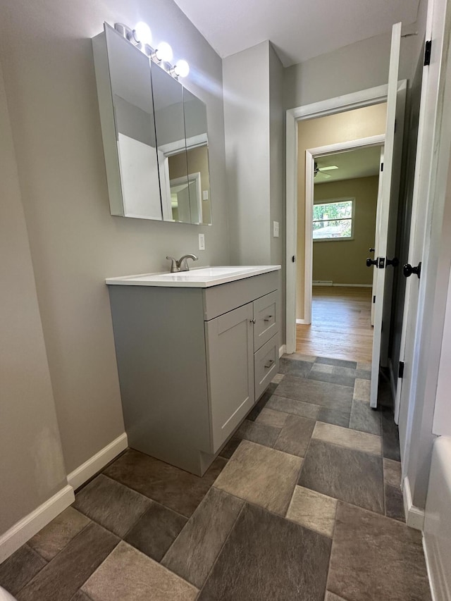2336 Derr Rd, Springfield, OH 45503 - bathroom featuring stone finish flooring and vanity