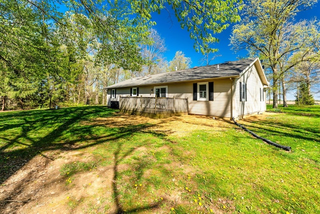 11851 Sanders Rd, Richwood, OH 43344 - back of property with a lawn and a deck