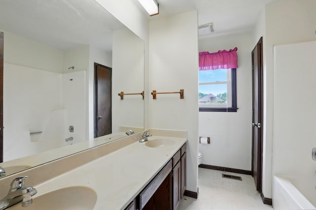 1985 Fox Run, Troy, OH 45373 - bathroom with double vanity, bathtub / shower combination, and tile patterned floors