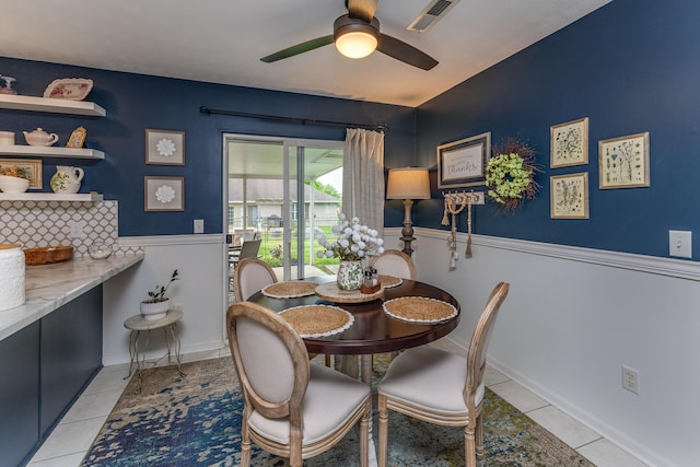 1280 Candlelite Ln, Fairborn, OH 45324 - dining space featuring light tile patterned floors and a ceiling fan