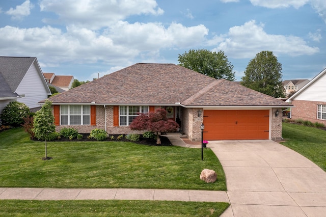 1280 Candlelite Ln, Fairborn, OH 45324 - single story home with a garage, a front lawn, brick siding, driveway, and roof with shingles