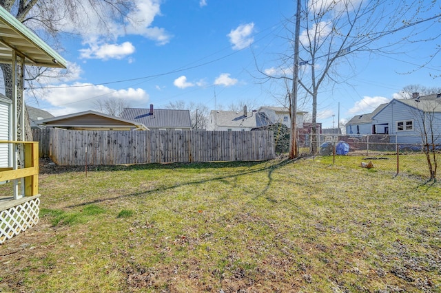 view of yard featuring fence