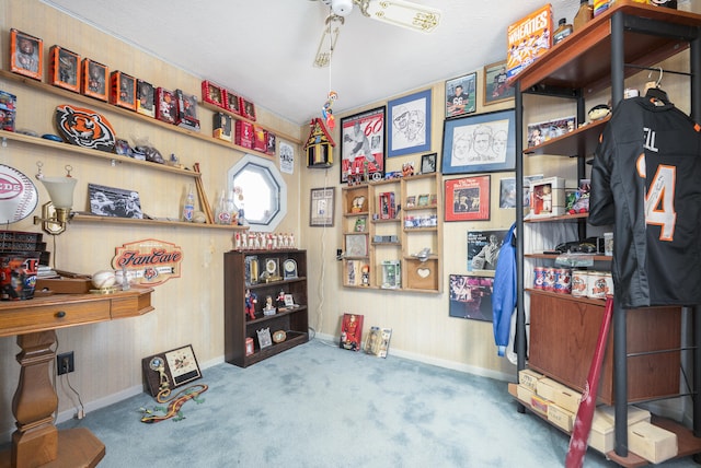 misc room with carpet and baseboards