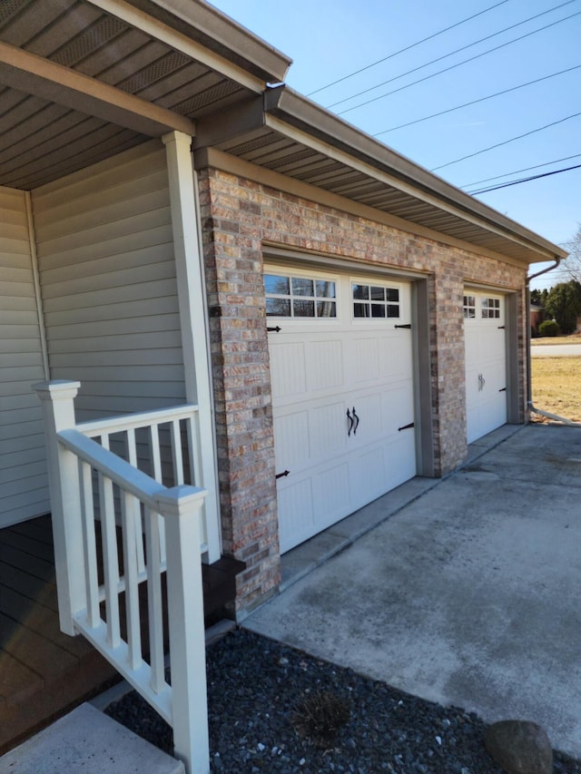 view of garage