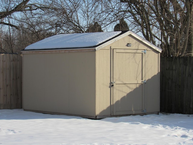 view of snow covered structure