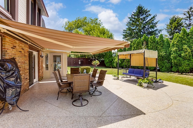 view of patio / terrace with outdoor lounge area and outdoor dining space
