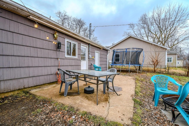 view of patio / terrace featuring a trampoline