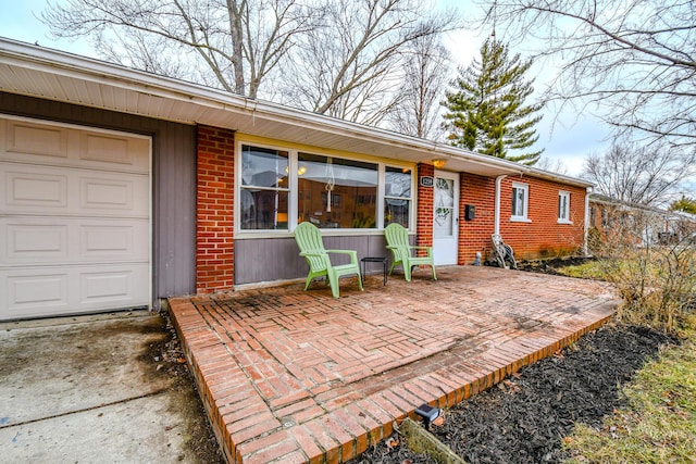 exterior space featuring a garage