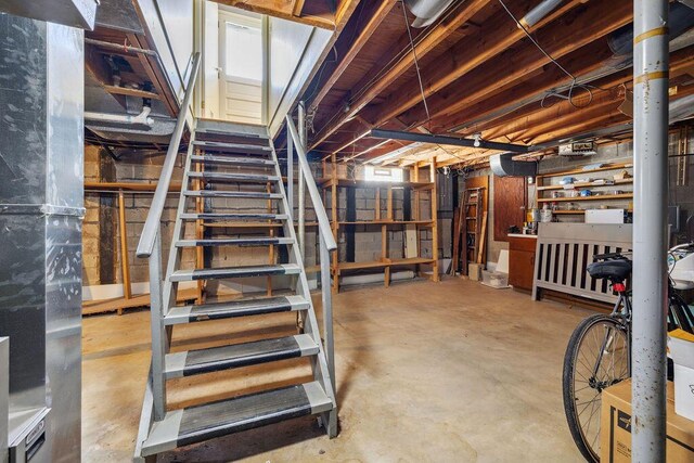 1405 Providence Ave, Springfield, OH 45503 - unfinished basement with stairway