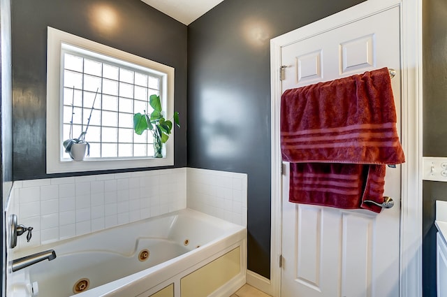 bathroom with a whirlpool tub