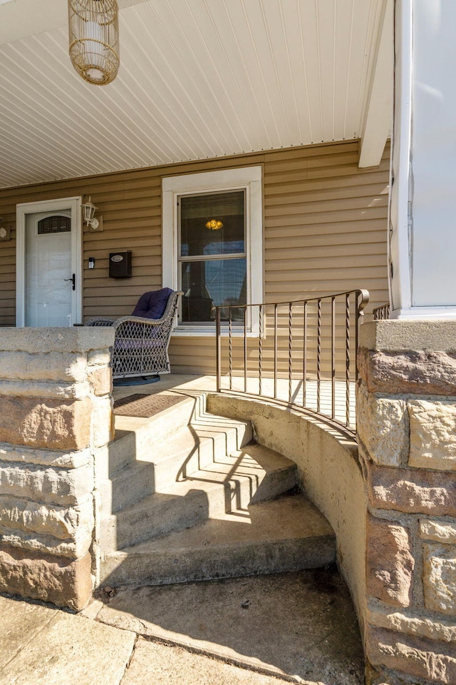 view of patio featuring a porch