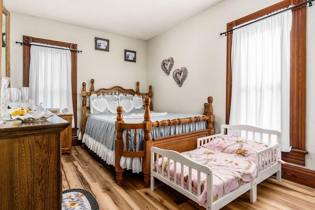 bedroom featuring light hardwood / wood-style flooring