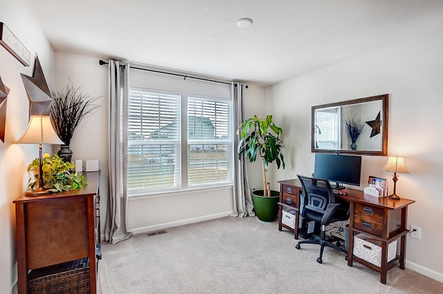 view of carpeted office