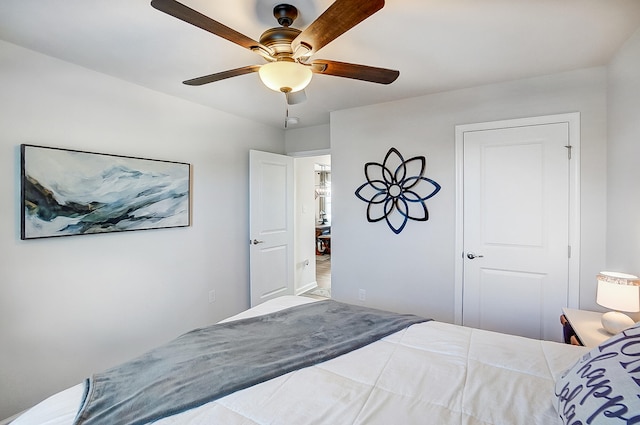 bedroom with ceiling fan