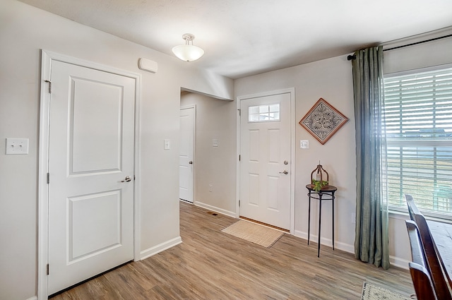 entrance foyer featuring light hardwood / wood-style flooring