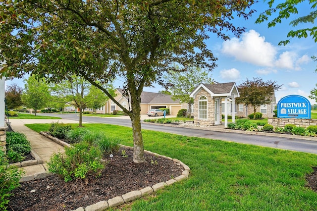 2696 Prestwick Village Cir, Springfield, OH 45503 - view of front of home featuring stone siding and a front lawn