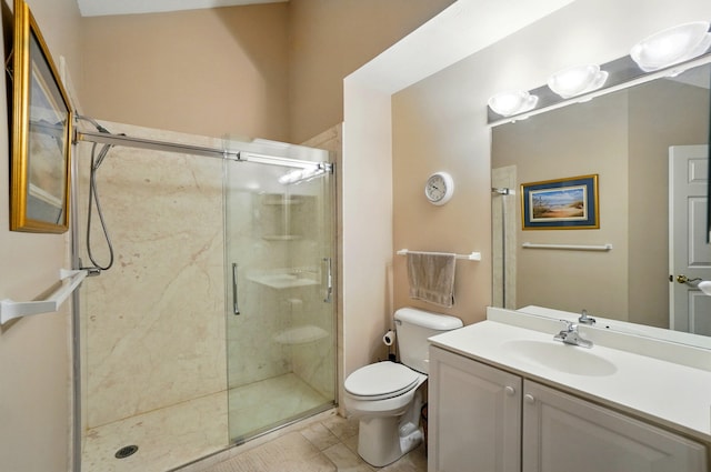 2696 Prestwick Village Cir, Springfield, OH 45503 - full bath featuring a shower stall, toilet, vanity, and tile patterned flooring