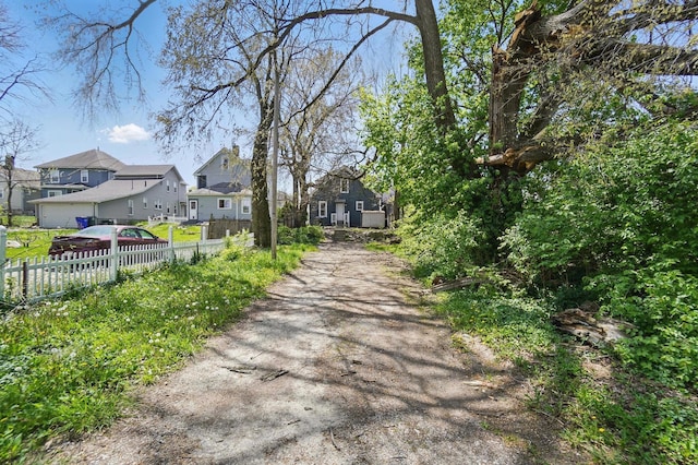 view of street featuring a residential view