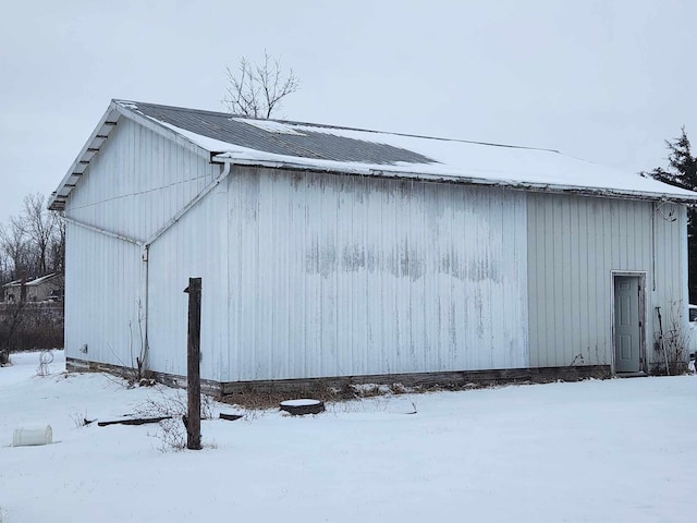 view of snow covered structure