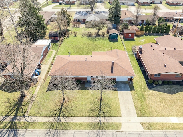 drone / aerial view with a residential view