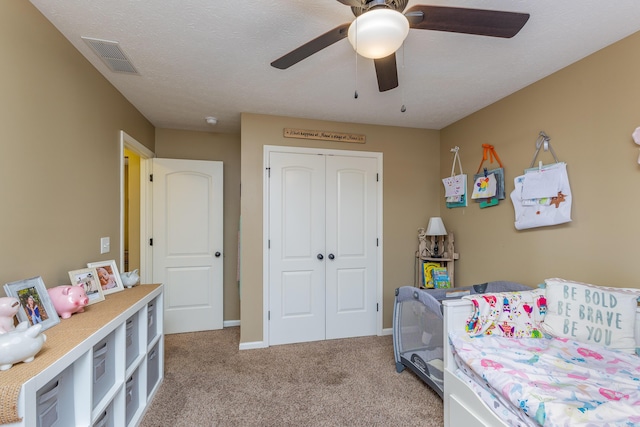 725 Loxley Ln, Troy, OH 45373 - bedroom with a closet, carpet flooring, ceiling fan, and baseboards