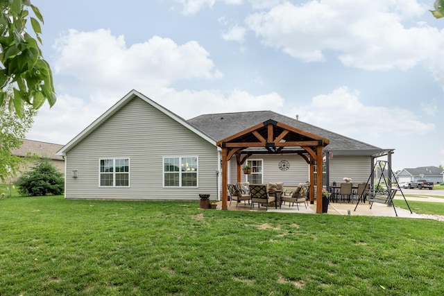 725 Loxley Ln, Troy, OH 45373 - rear view of property with a yard, a shingled roof, and a gazebo