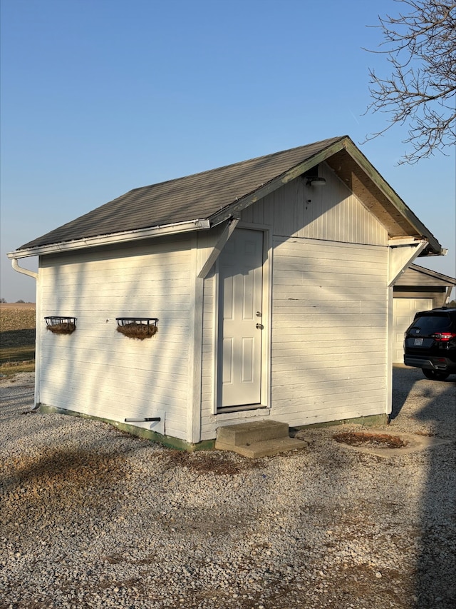 exterior space featuring a garage