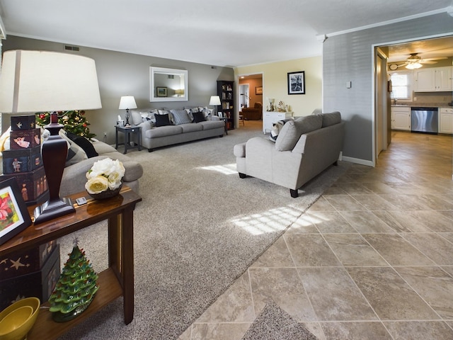 view of carpeted living room