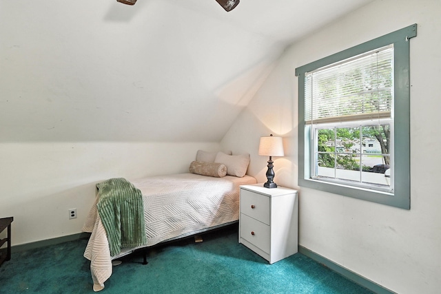 11372 Kickapoo Path, Lakeview, OH 43331 - carpeted bedroom with lofted ceiling and baseboards