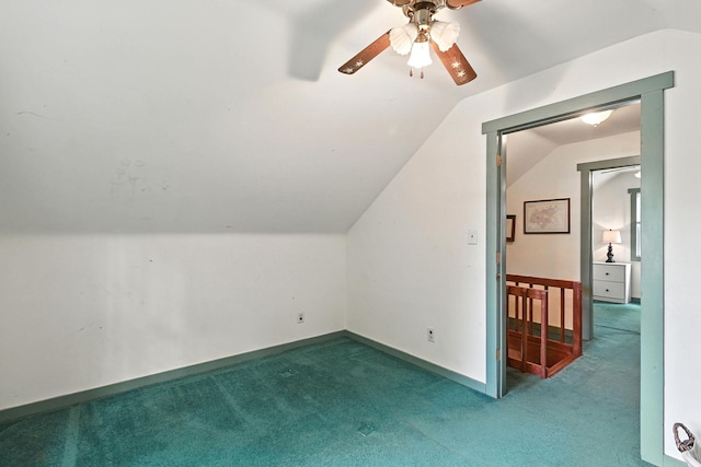 11372 Kickapoo Path, Lakeview, OH 43331 - bonus room with vaulted ceiling, carpet flooring, and a ceiling fan