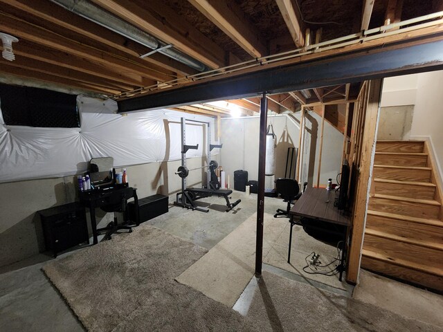 2380 W Patterson Ln, Troy, OH 45373 - unfinished basement with stairs
