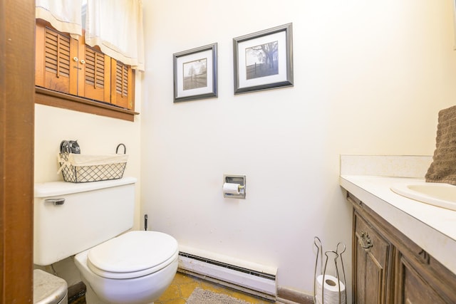 5714 Hickory Dr, West Liberty, OH 43357 - half bath with a baseboard heating unit and vanity