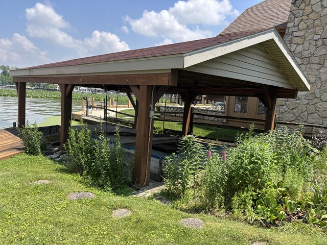 10989 Seminole Shore Dr, Huntsville, OH 43324 - dock featuring a yard and a water view